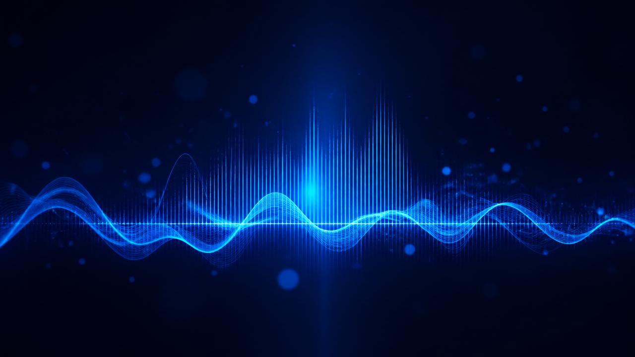 Abstract visualization of sound waves and voice frequencies